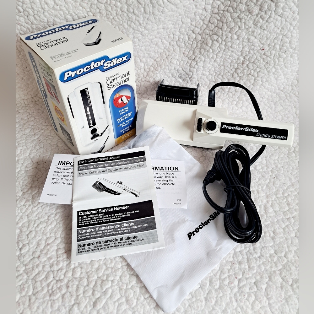 Proctor Silex Compact Garment Clothes Steamer Model Number 10083